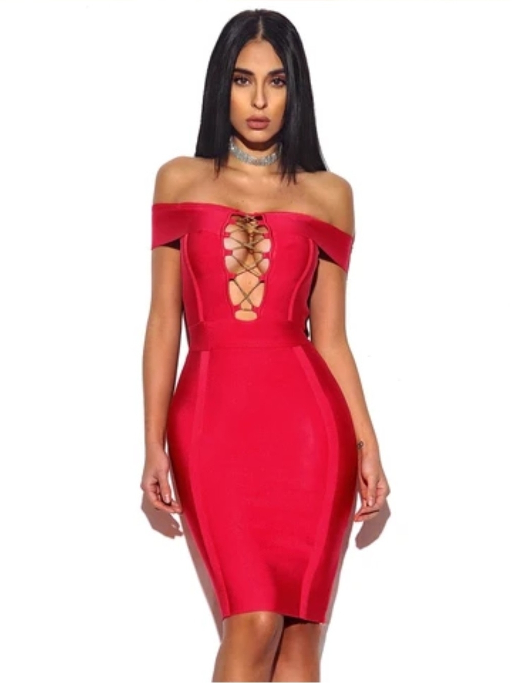 Miss Circle Hot Pink Bandage Dress